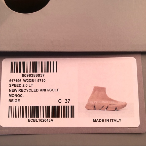 Balenciaga Speed Light 2 Sneakers Beige 3D Knit - Picture 9 of 9